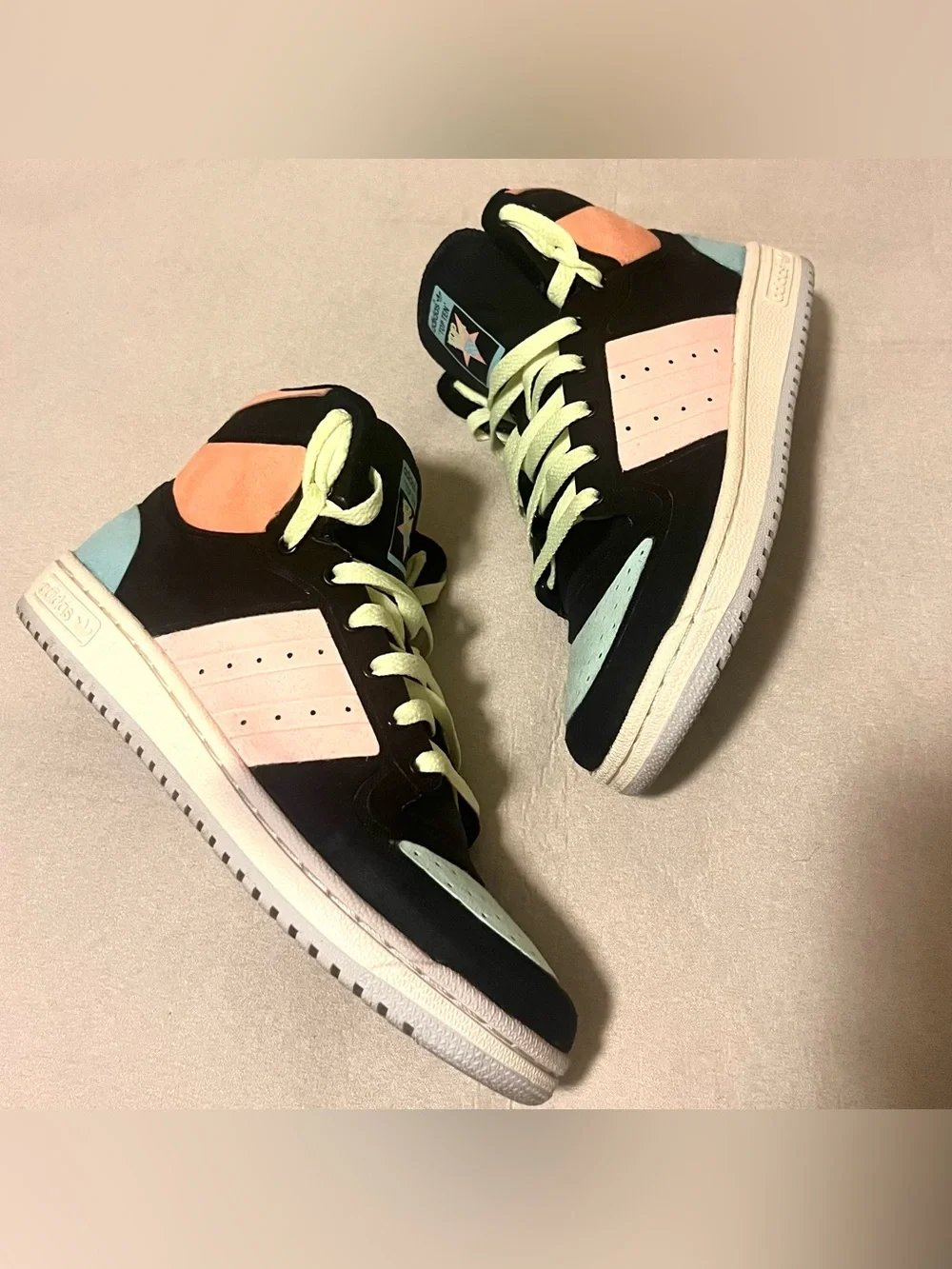 Adidas Top Ten RB High Top Unisex Sneakers Multicolor Black Pink Blue Neon Size